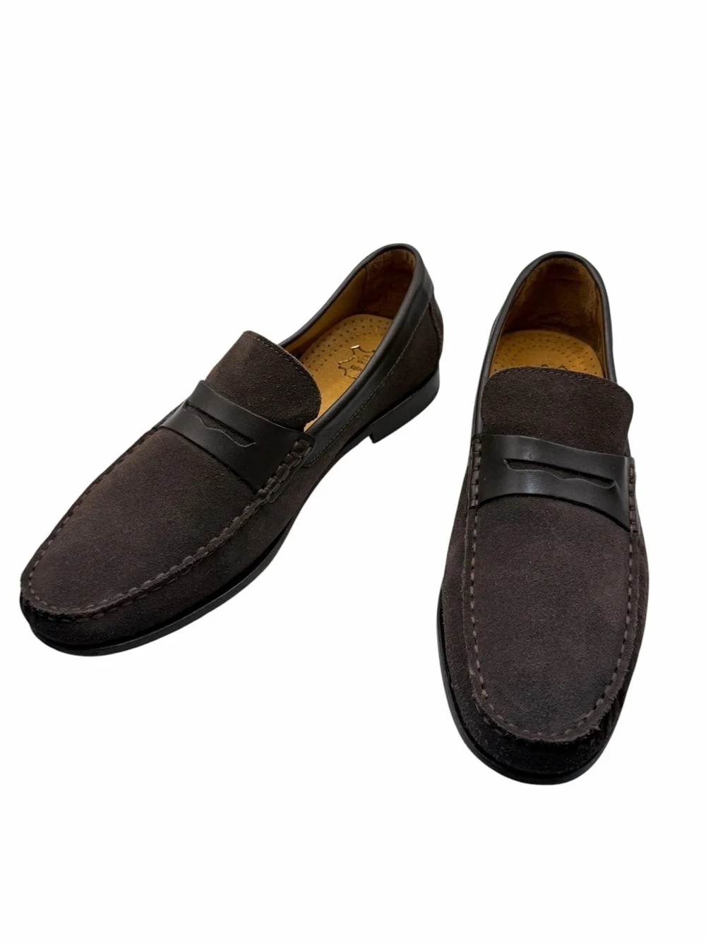 Marc Joseph New York Brown Suede Penny Loafers Men’s Size 8 Made in Brazil